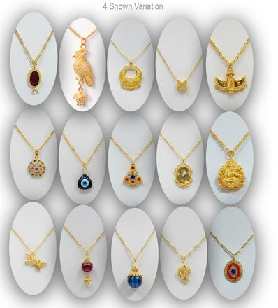 As much as Low Rs.39.00 Per Pc, Random Mix Wholesale Lot Gold Plated Chain with Pendant – Minimalist Fashion Necklace for Women girls