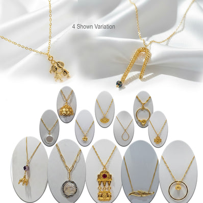 As much as Low Rs.39.00 Per Pc, Random Mix Wholesale Lot Gold Plated Chain with Pendant – Minimalist Fashion Necklace for Women girls