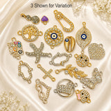 50 Pcs Mixed Stone Inlay Charms Best Quality  | Premium Gold & Silver Plated Crystal Enamel Assorted Charms | Random Mix for Jewelry Making