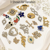 50 Pcs Mixed Stone Inlay Charms Best Quality  | Premium Gold & Silver Plated Crystal Enamel Assorted Charms | Random Mix for Jewelry Making