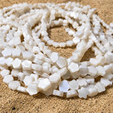 7mm White Flower Mother of Pearl (MOP) Beads Strand | Natural Shell Clover Beads | Approx. 62 Beads Per String