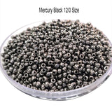 50 Grams Pkg. Black Mercury Color Glass Suger Seed Beads