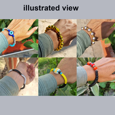 Madeinindiabeads- Exclusive Offer Just Rs. 295.00. Grab Bag Of Beaded Bracelets, Worth Value Rs. 600~1200!  | Pkg 1 (10Pcs) FREE 1 Meter Elastic cords 0.8mm !