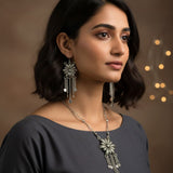 10pcs, Silver Oxidized Plated Fine Metal craft Connector Jewelry making Findings 4 loops 20x32mm