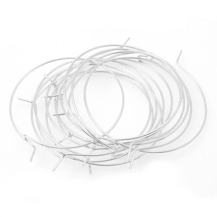 20 Pairs (40pcs) Hoops Silver earring making raw materials findings extra large size