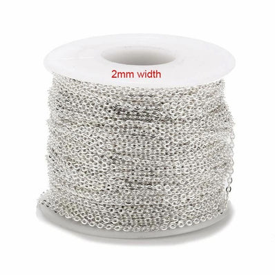 2 meters chain Silver Plated thin, 2mm, No.9, best quality jewelry making chain