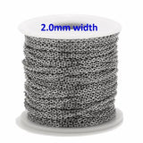 2 meters chain Rhodium Plated thin, 2mm, No.9, best quality tarnish resistance jewelry making chain