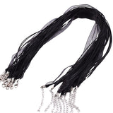 10 PCS AND 50 PCS PKG. AVAILABLE, Black ORGANZA RIBBON NECKLACE CHOKER NECKLACE 17 INCH LONG WITH LOBSTER CLASP AND EXTENDER CHAIN