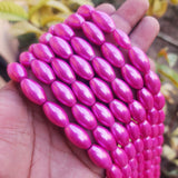 Loose Glass Pearl Beads Oval Shape, in size 10x18mm, Sold Per 21 Beads, it will come about 16 inches while stringing