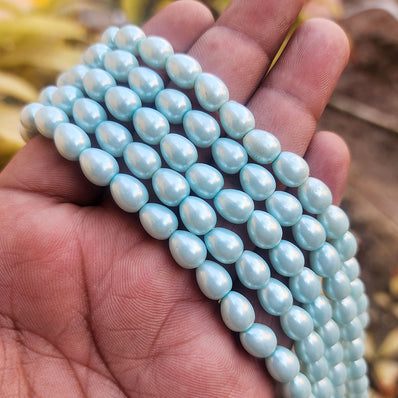 Loose Glass Pearl Beads Drop Shape, in size about7x9mm,  Sold Per 48 Beads, it will come about 16 inches while stringing