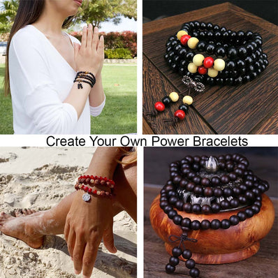 10 Meters, 1.5mm Size, Round  Black Elastic threads for Mala and Bracelets Making