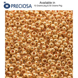 Preciosa Gold Metallic Glass Seed Beads Available in 10 Grams and 50 Grams pack. in size about 11/0 (about 2mm)