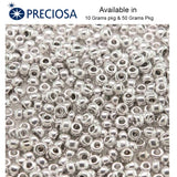 Preciosa Metallic Glass Seed Beads Available in 10 Grams and 50 Grams pack. in size about 11/0 (about 2mm)
