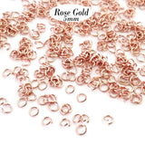 500 Pcs Pkg. Rose gold plated Open mouth jump ring in 5mm size