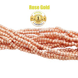 100 PCS. PKG. Rose Gold PLATED BEADS LONG LASTING PLATING, DIAMOND CUT IN SIZE ABOUT 3MM, ROUND SHPAE