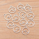 10 PCS ELECTROCARDIOGRAM LOVE ECG HEARTBEAT SILVER CHARMS FOR JEWELRY MAKING