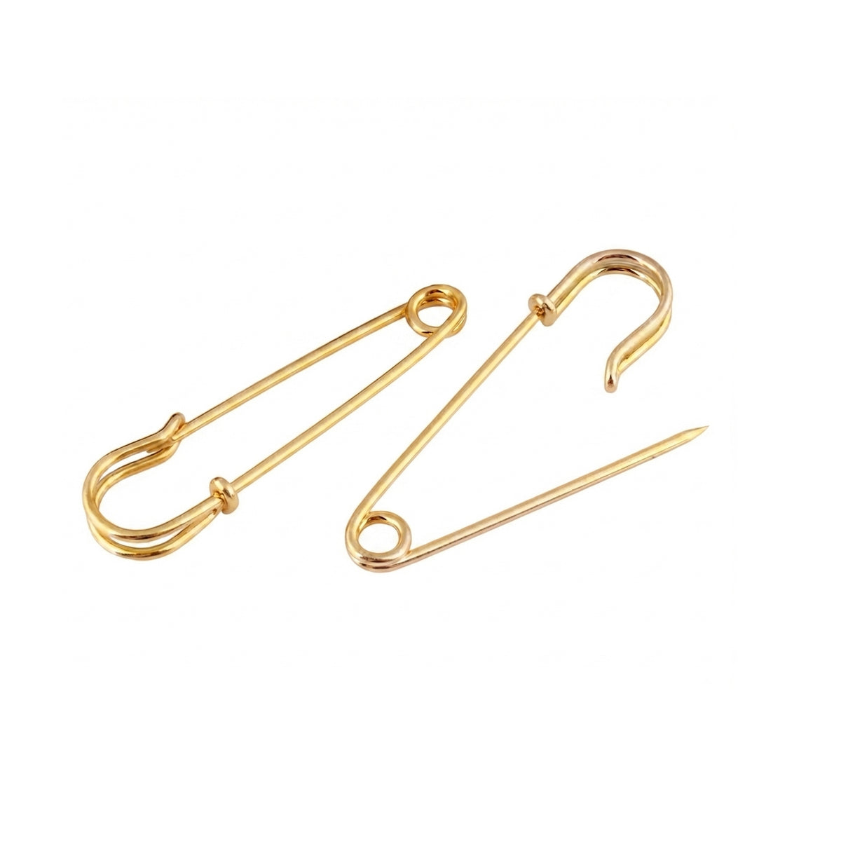 32 mm Gold Safety Pin / Brooch Pin – Jewellery Making & Craft Supplies – 10 Pieces Pack