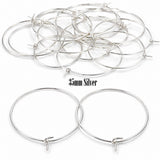 35mm Silver Plated- Stainless Steel Hoop Earring Findings – Pack of 40 Pieces | Thin Round Hoops for DIY Jewelry Making, Charms, Beads, Pearl & Pendant Earrings