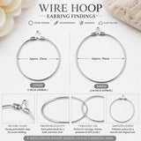 20pcs (10 Pairs) Rhodium Plated Wire Hoop Earring Findings 30mm | Silver Hoop Earring Making Findings | Lightweight DIY Jewelry Supplies