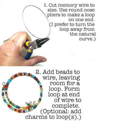 20 Row, Single cutting Silver plated Memory Wire for bracelet making in size about 55mm (also Scald Sized)