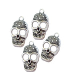 10 Pcs Pkg. Skull Charms Silver oxidized in size about 17x28mm