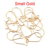 20 Pair Pack'  (40 Pieces) 25 mm' Kidney Back Ear Wire Gold Plated