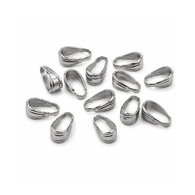 6mm Stainless Steel Small Pendant Bail for Jewelry Making – 100 Pieces Pack