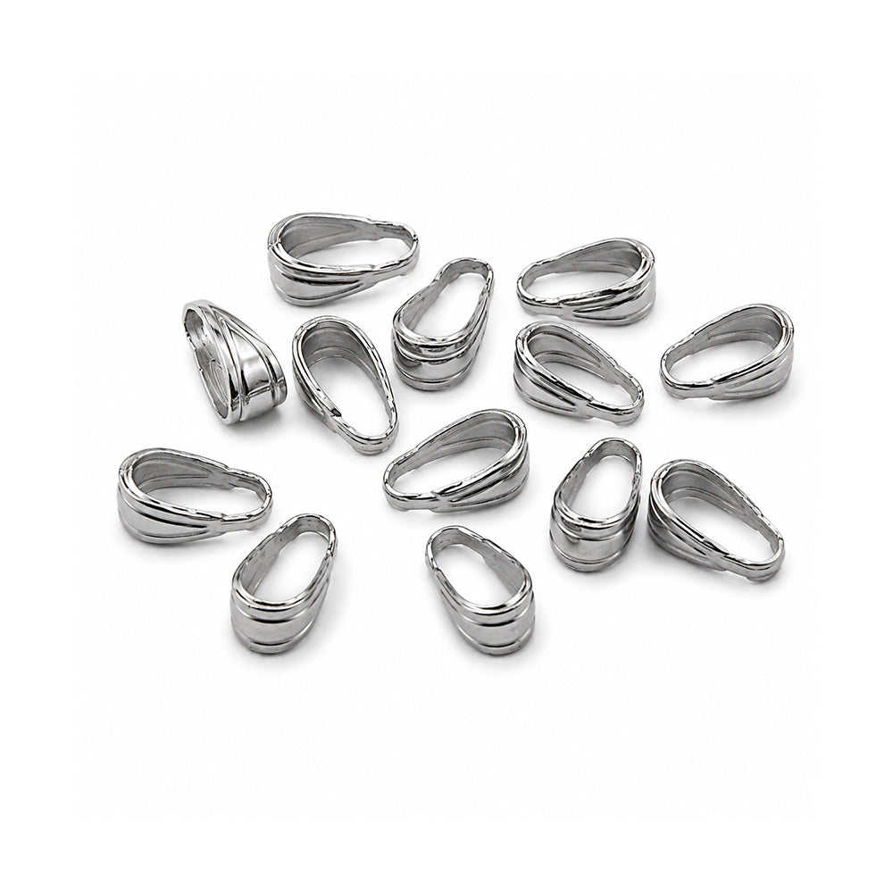 6mm Stainless Steel Small Pendant Bail for Jewelry Making – 100 Pieces Pack