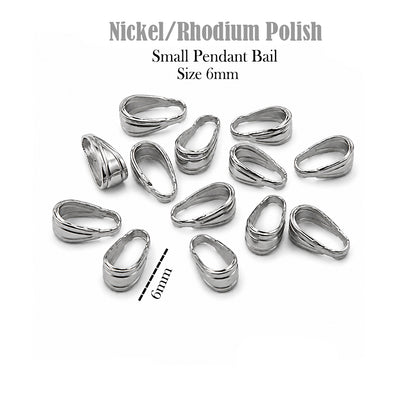 6mm Stainless Steel Small Pendant Bail for Jewelry Making – 100 Pieces Pack