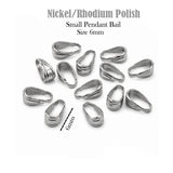 6mm Stainless Steel Small Pendant Bail for Jewelry Making – 100 Pieces Pack