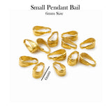 6mm Gold Plated Small Pendant Bail for Jewelry Making – 100 Pieces Pack