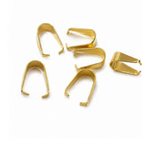 10mm Gold Plated Pinch Pendant Bail for Jewelry Making – 50 Pieces Pack