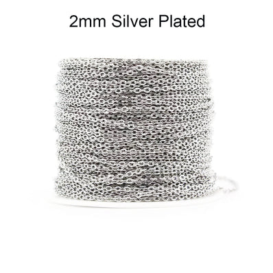 85 Cm Long' very thin Best Quality 2mm thin silver plated chain for jewelry making
