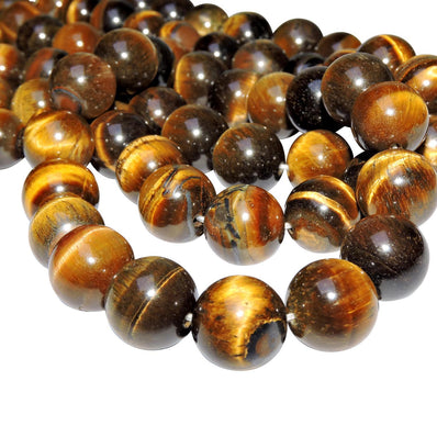 1 STRING/LINE PACK OF 12 MM TIGER EYE 30-32 BEADS APPROX