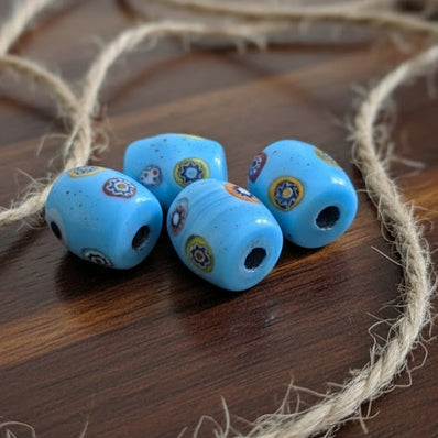 10pcs trade beads large hole, size about 20mm turquoise color