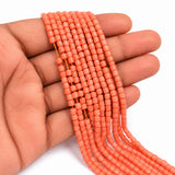 Natural Taiwan Bamboo Coral Beads 2x3mm Barrel Tube Shape | Red Coral Gemstone Spacer Beads | Approx. 125~127 Beads Per Strand | Jewelry Making Supplies
