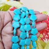 Howlite Turquoise Beads Start Flower Shape approx 28 beads in a line, size 15mm