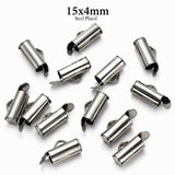 20 PCS Antique Silver Plated Slider Clasp for Bead Looms, 15x4mm Slide Tube End Bar Finding for Seed Bead & Chain Jewelry Making