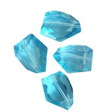 6 PCS PKG. SUPER QUALITY' 26X20 MM APPROX SIZE, LOOSE PACK, FACETED Aqua Color, CRYSTAL GLASS BEADS