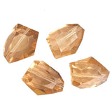 6 PCS PKG. SUPER QUALITY' 26X20 MM APPROX SIZE, LOOSE PACK, FACETED Peach Color, CRYSTAL GLASS BEADS