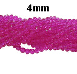 1 LINE/STRING PACK' 4MM RANI PINK CRYSTAL FACETED GLASS BEADS