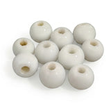 16mm White Round Trade Glass Beads – 10 Pieces Pack | Handmade Vintage Glass Beads for Jewelry Making