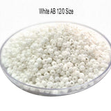 50 Grams Pkg. White AB Glass Sugar Seed Beads in size about 12/0 Size