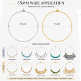 55mm Gold Plated Stainless Steel Wire Hoop Earring Making Findings Components – Pack of 40 Pieces (20 Pairs) | Thin Round Hoops for DIY Jewelry Making