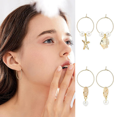 40mm Gold Plated Stainless Steel Hoop Earring Findings – Pack of 40 Pieces | Thin Round Hoops for DIY Jewelry Making, Charms, Beads, Pearl & Pendant Earrings