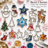 5pcs Stainless Steel Plated Star Shape Open Bezel Charm Pendant for Resin Jewelry Making 30x30mm