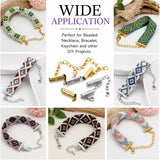 20 PCS Antique Silver Plated Slider Clasp 13x4mm for Bead Loom, Seed Bead & Chain Jewelry Making