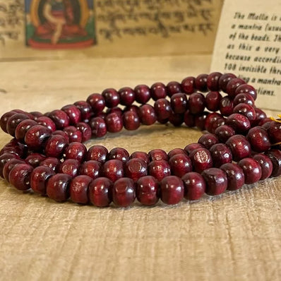 2 STRINGS/LINES PACK' 8 MM SIZE APPROX' DARK MAROON SHADE COLOR