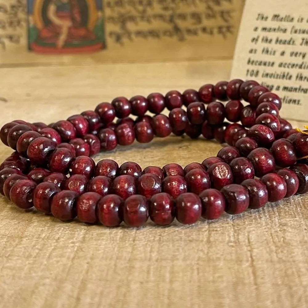 2 STRINGS/LINES PACK' 8 MM SIZE APPROX' DARK MAROON SHADE COLOR