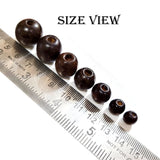 Wood Beads Brown, Round, 7 Sizes Combo Pack, Each sizes 30 Grams (Total 210 Grams)